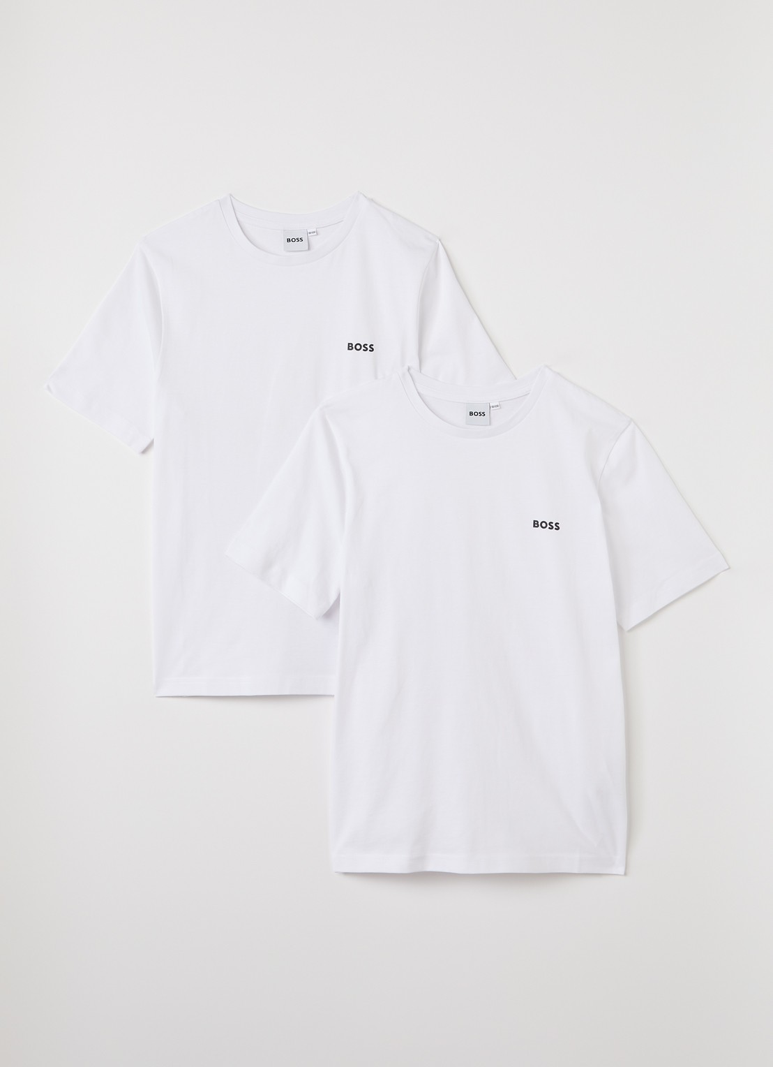 BOSS T-shirt met logo in 2-pack - voorkant wit