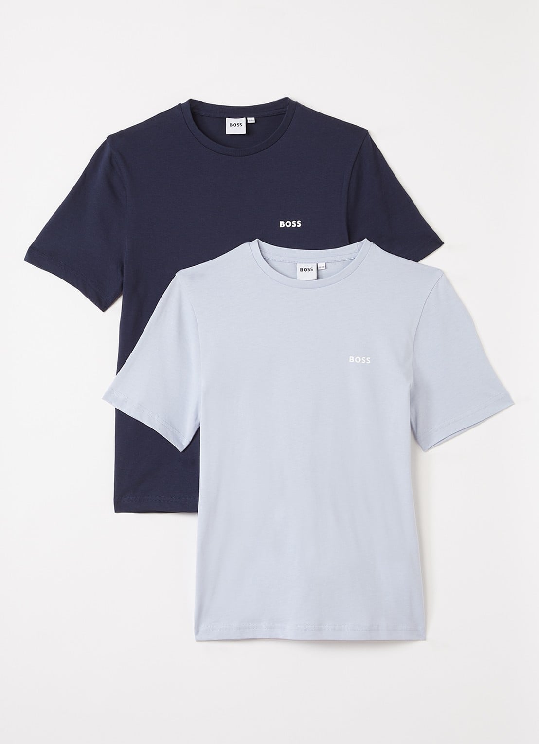 BOSS T-shirt met logo in 2-pack - voorkant blauw