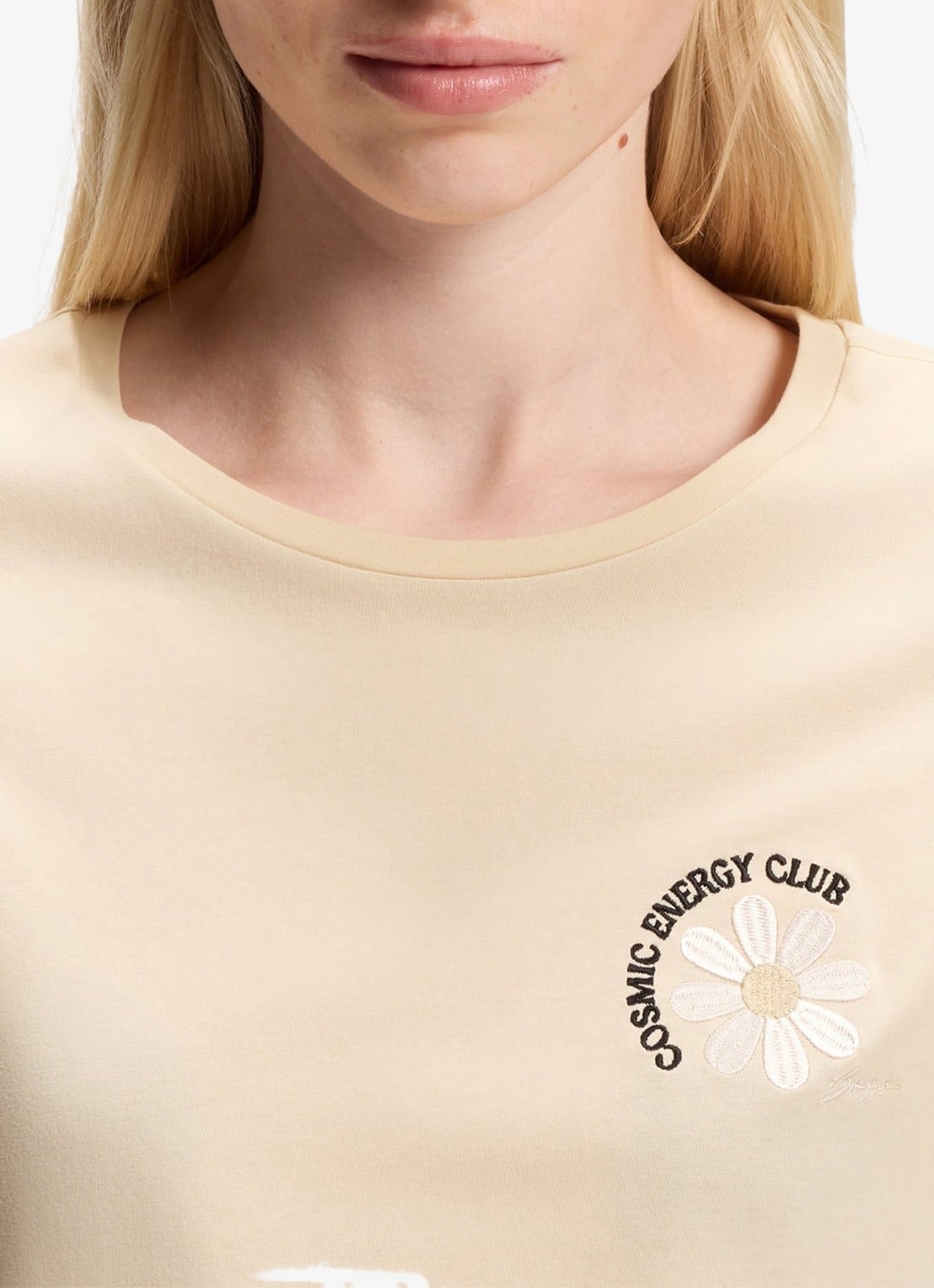 BOSS T-shirt met logo - detail 5 light/pastel yellow-742 / beige
