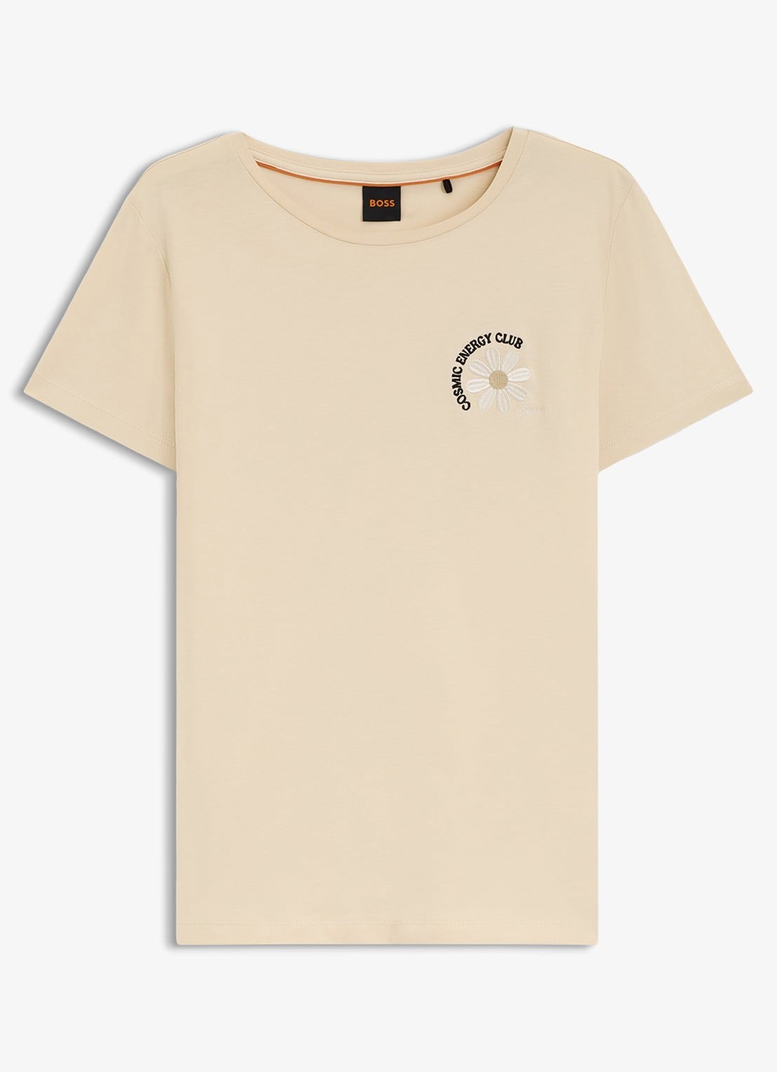 BOSS T-shirt met logo - voorkant beige