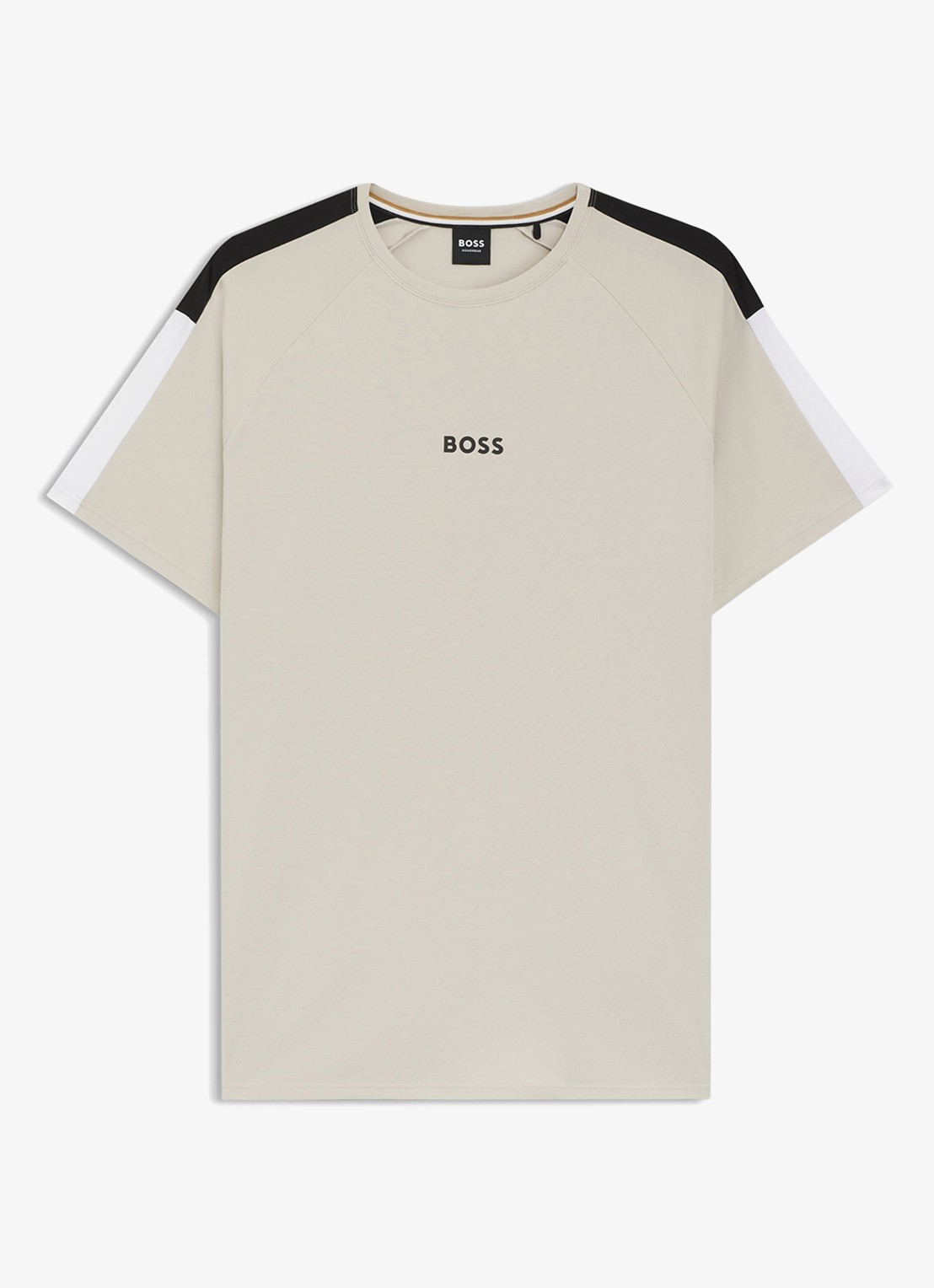 BOSS T-shirt met logo - voorkant beige