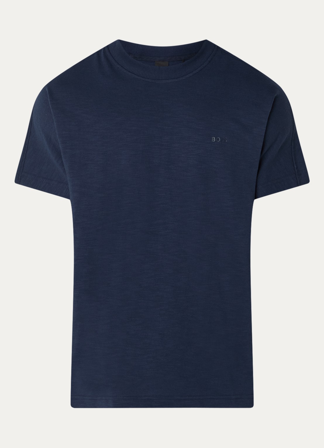 BOSS T-shirt met logo - voorkant 3 donkerblauw
