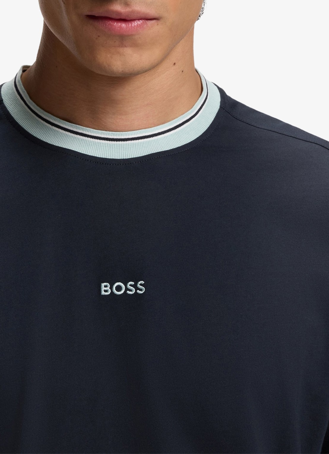 BOSS T-shirt met logo - detail 2 dark blue-404 / blauw