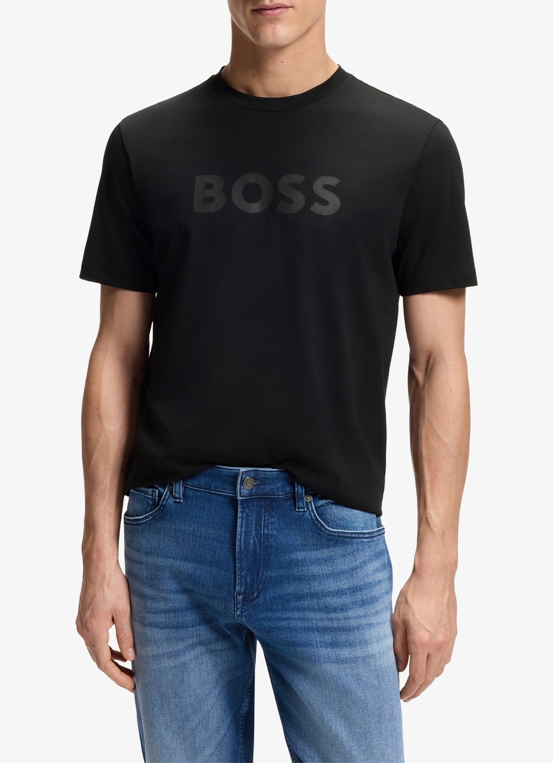 BOSS T-shirt met logo - detail 4 zwart