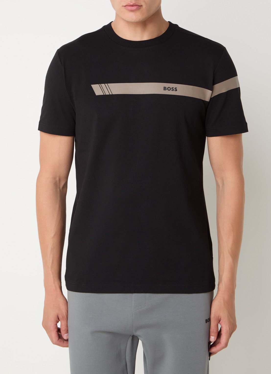BOSS T-shirt met logo - detail 4 zwart