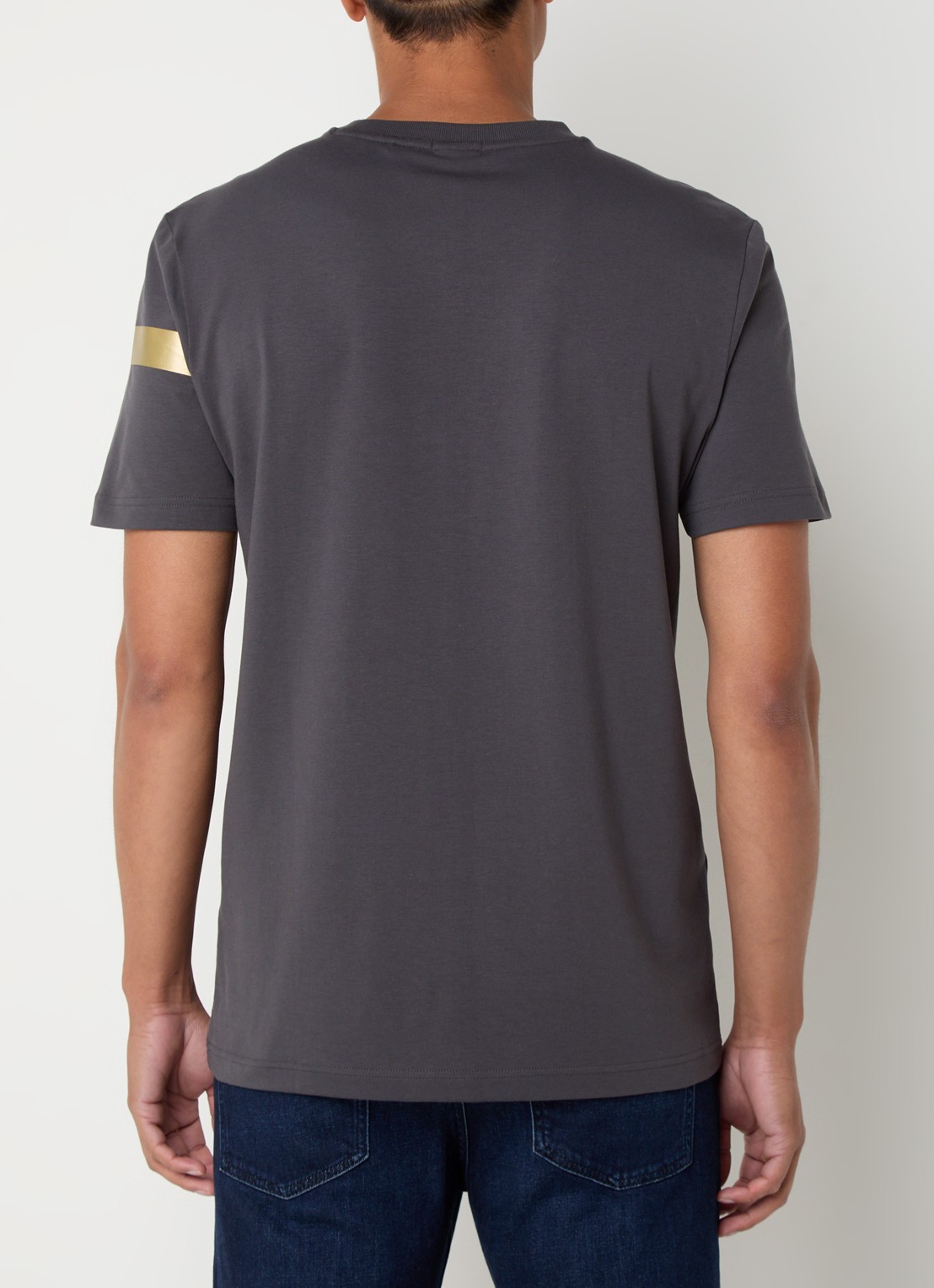 BOSS T-shirt met logo - achterkant antraciet