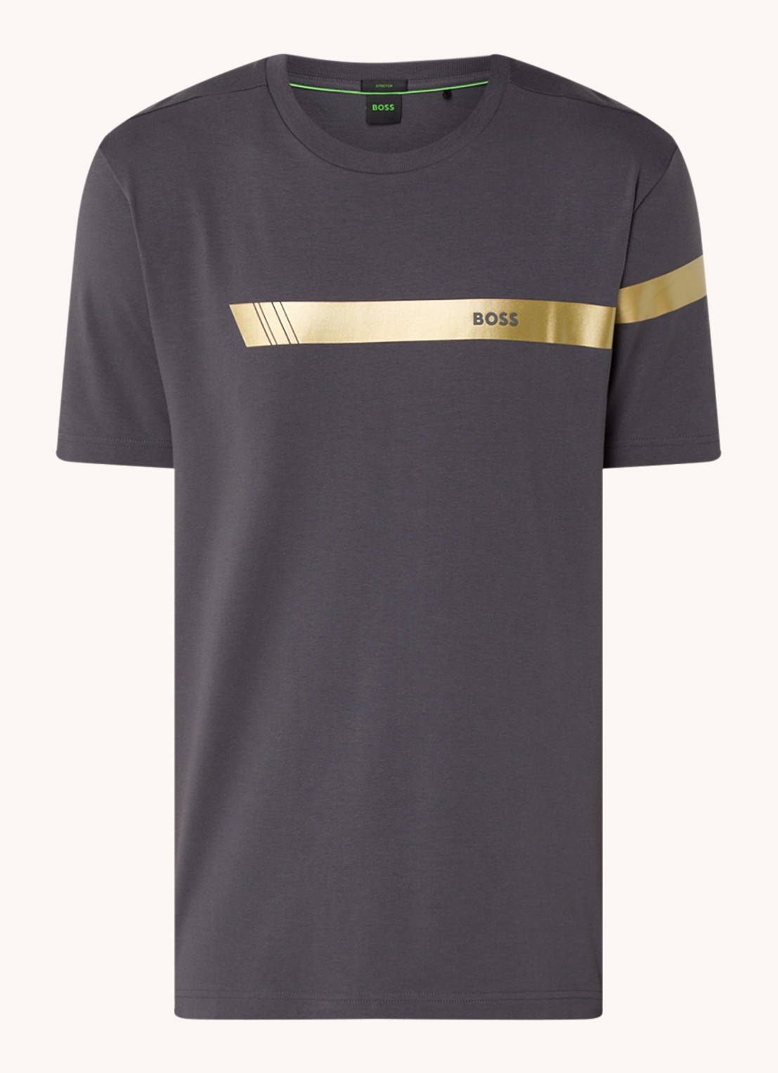BOSS T-shirt met logo - voorkant 2 antraciet