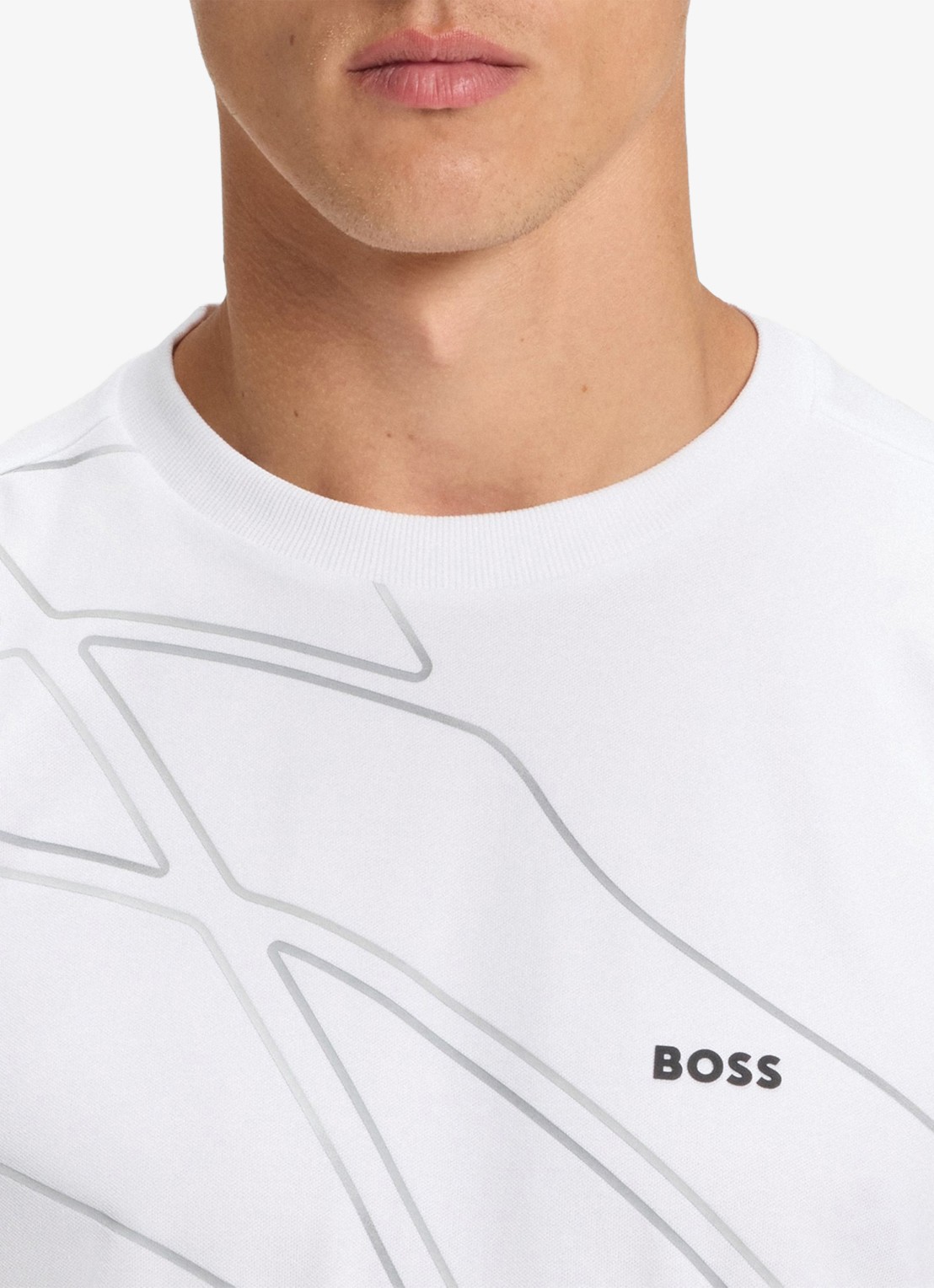 BOSS T-shirt met logo - detail 5 wit