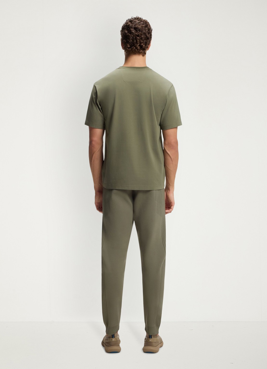 BOSS T-shirt met logo - achterkant 3 khaki