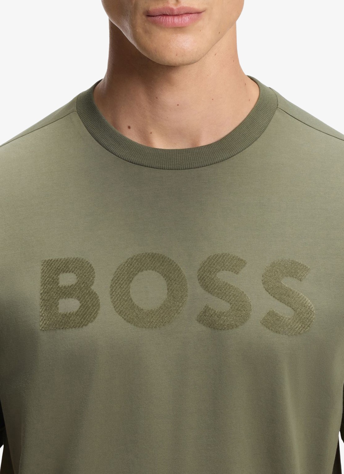 BOSS T-shirt met logo - detail 2 khaki