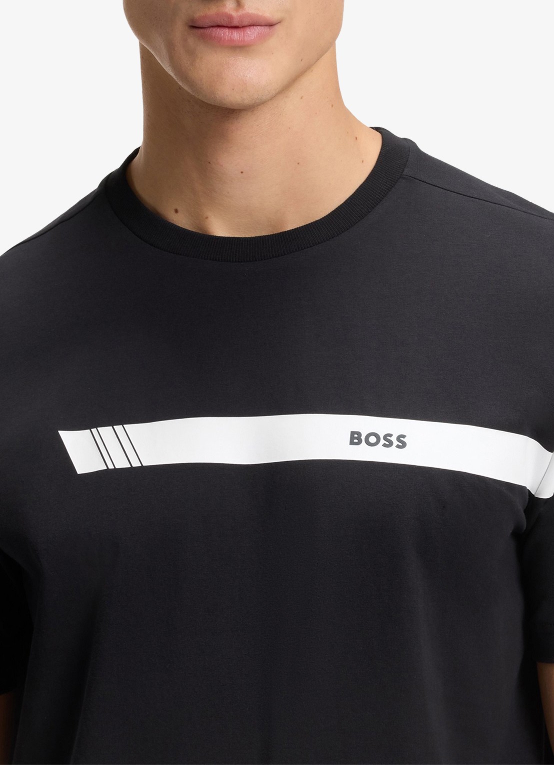 BOSS T-shirt met logo - detail 5 donkerblauw