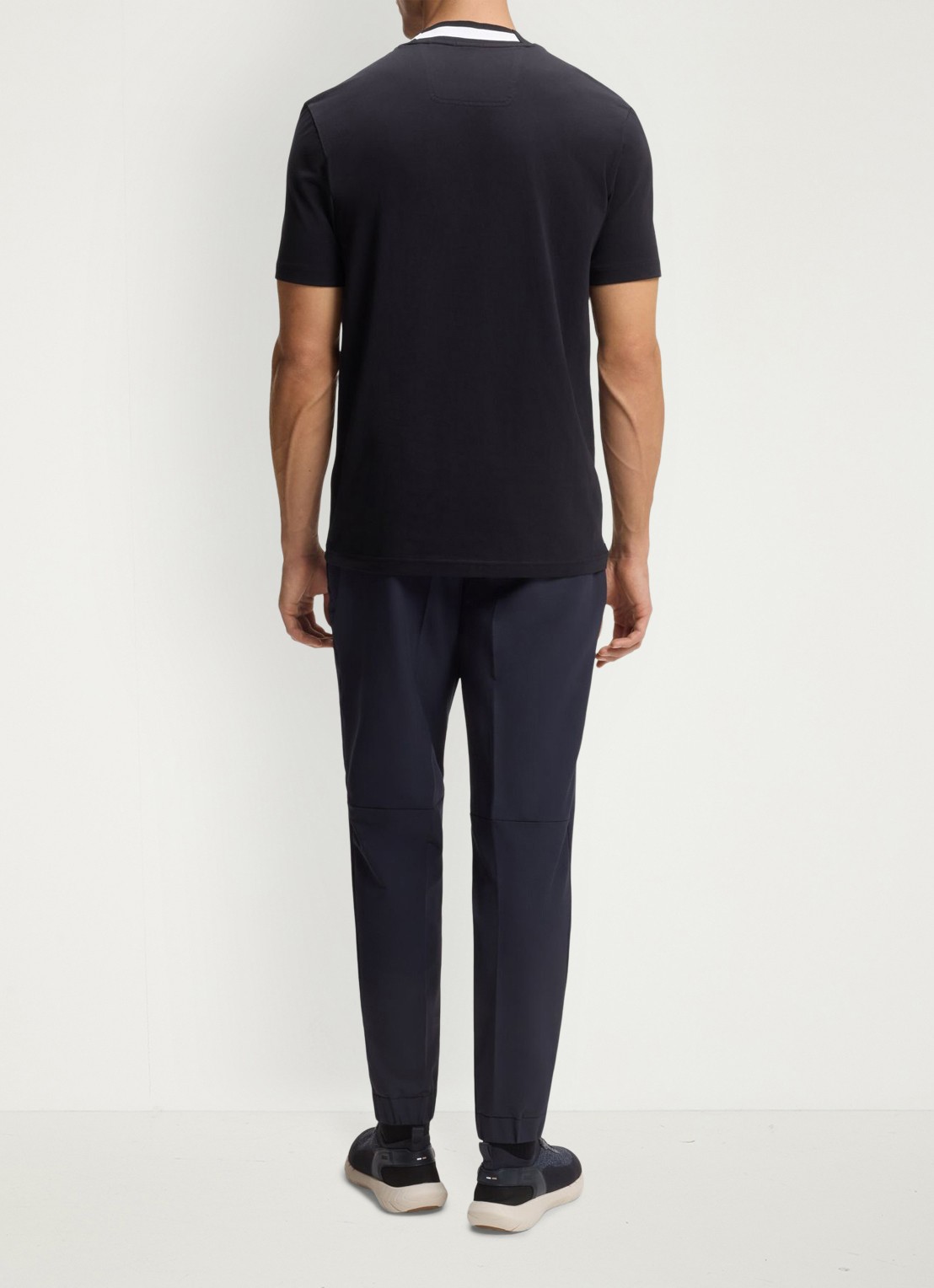 BOSS T-shirt met logo - achterkant donkerblauw