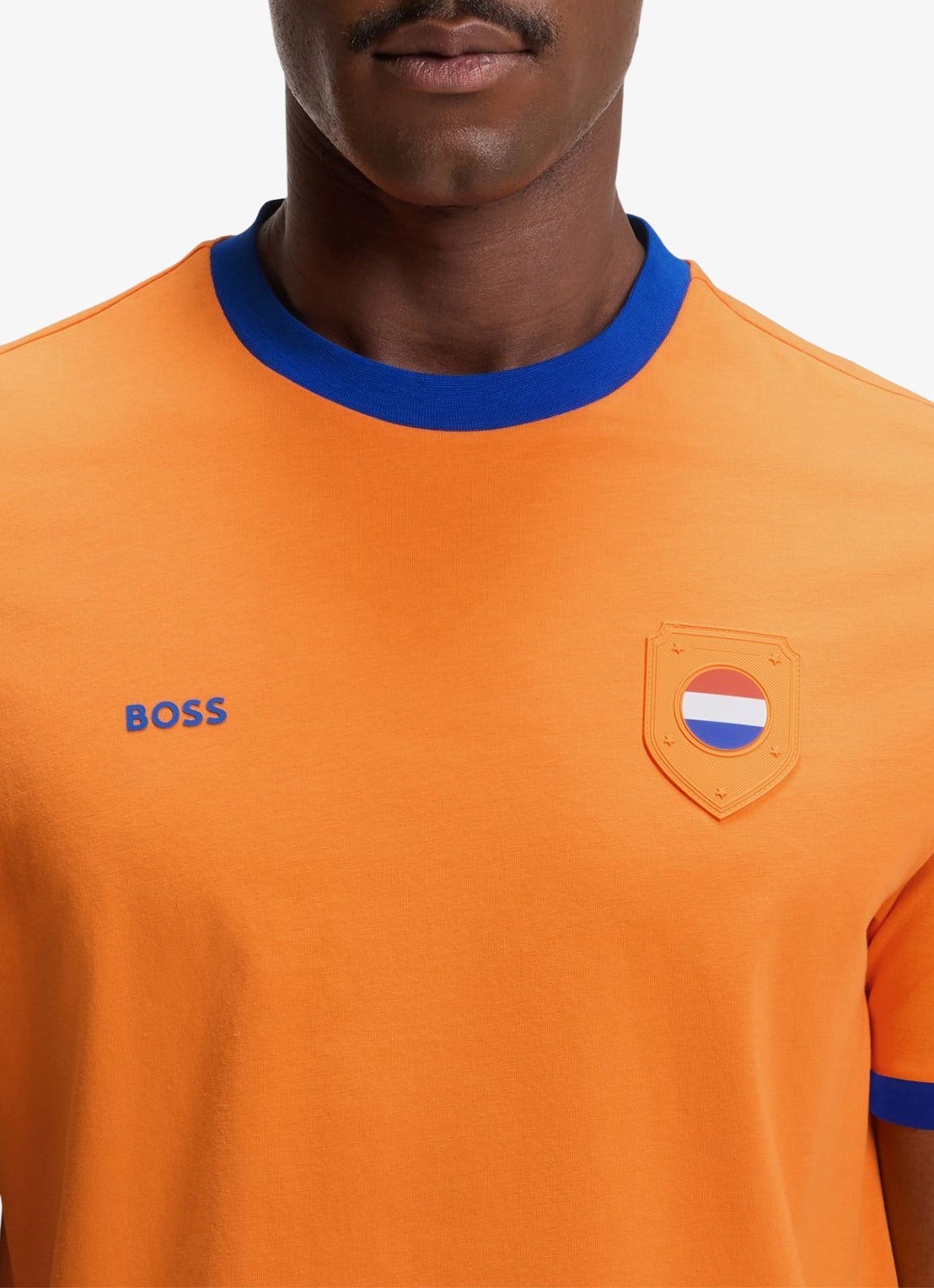 BOSS T-shirt met logo - detail 2 bright orange-821 / oranje