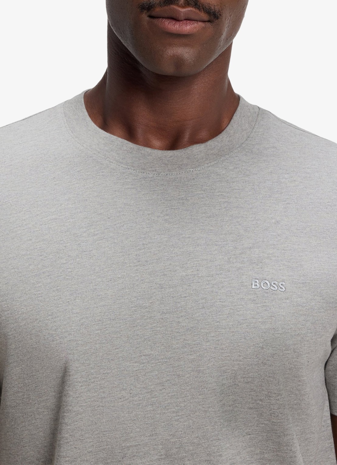 BOSS T-shirt met logo - detail 2 grijsmele