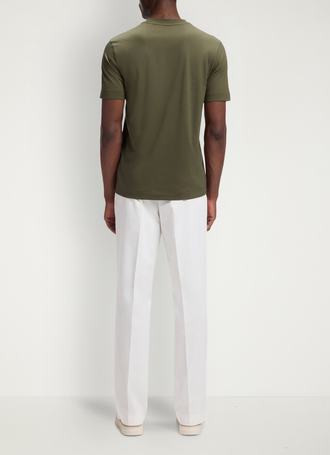 BOSS T-shirt met logo - achterkant 3 legergroen