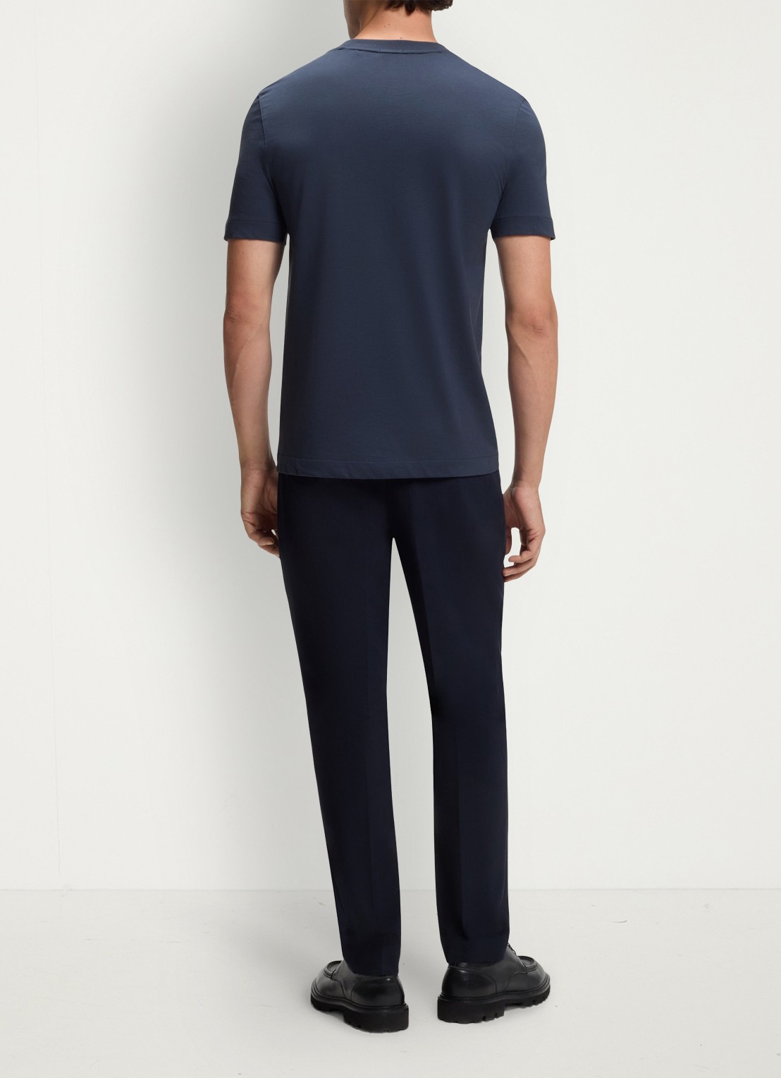 BOSS T-shirt met logo - achterkant 4 open blue-479 / blauw