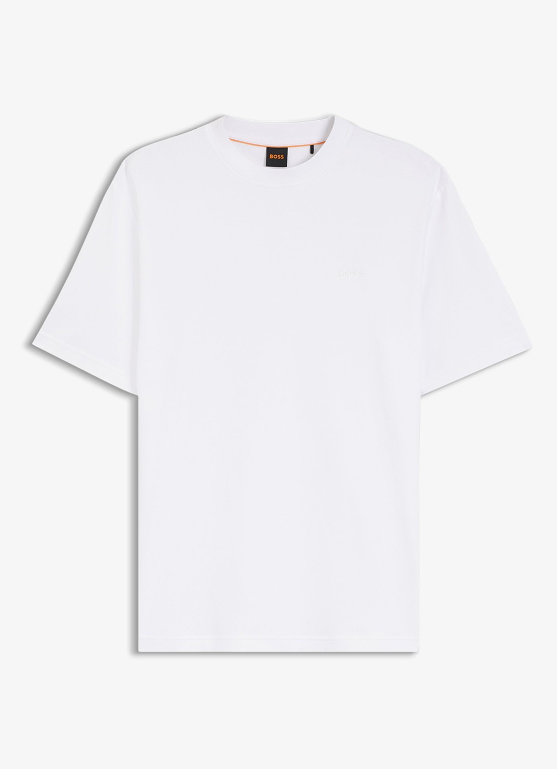 BOSS T-shirt met logoborduring  - voorkant 4 wit