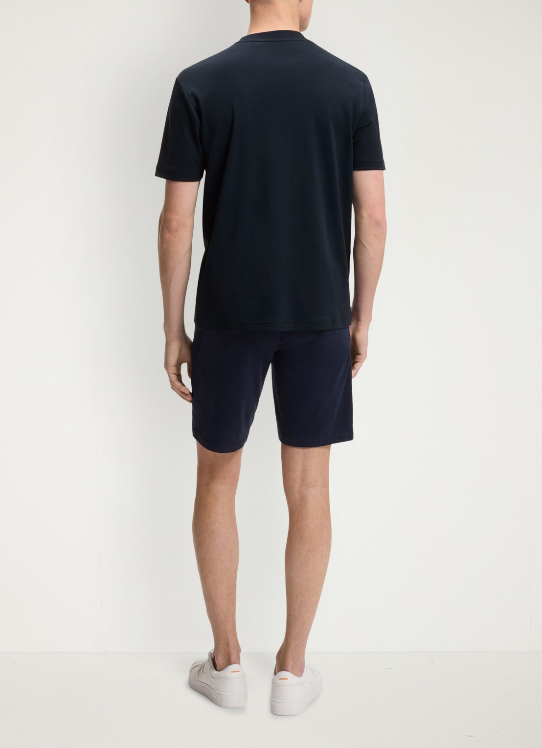 BOSS T-shirt met logoborduring  - achterkant 3 blauw