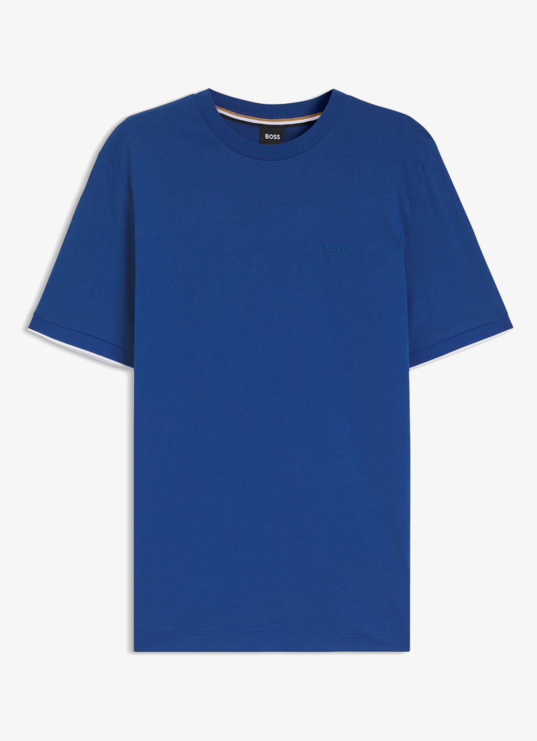 BOSS T-shirt met logoborduring - voorkant medium blue-429 / blauw