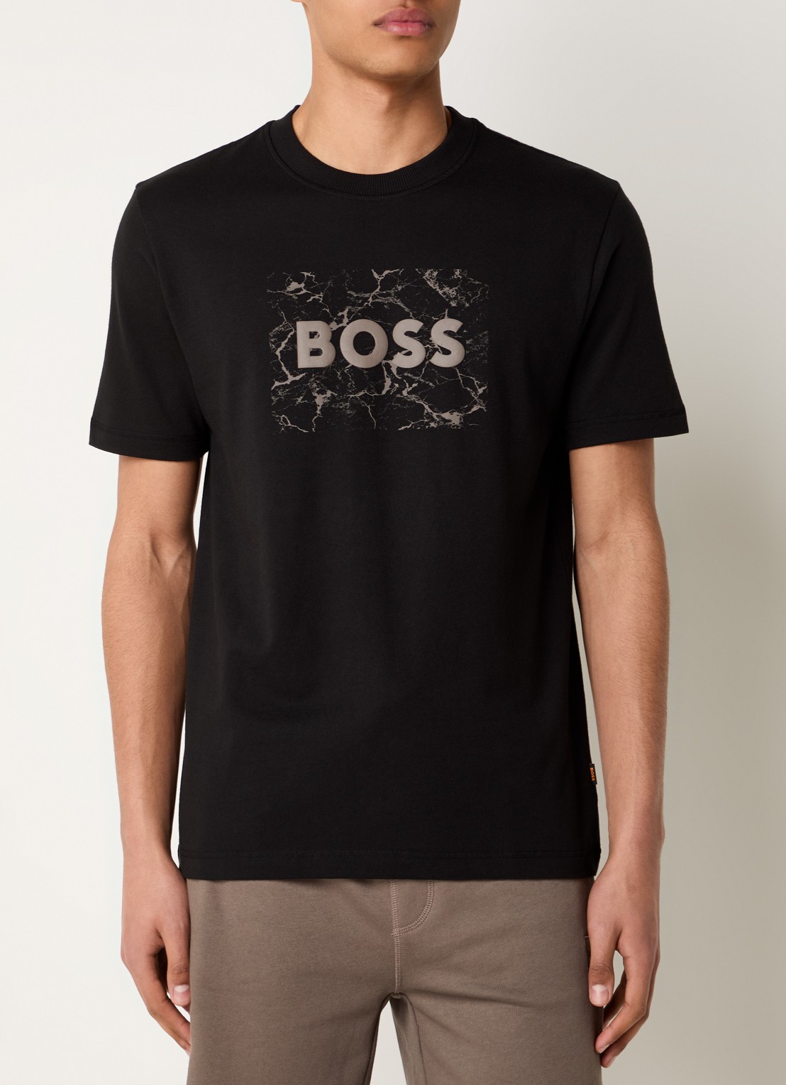 BOSS T-shirt met logoprint - detail 3 zwart