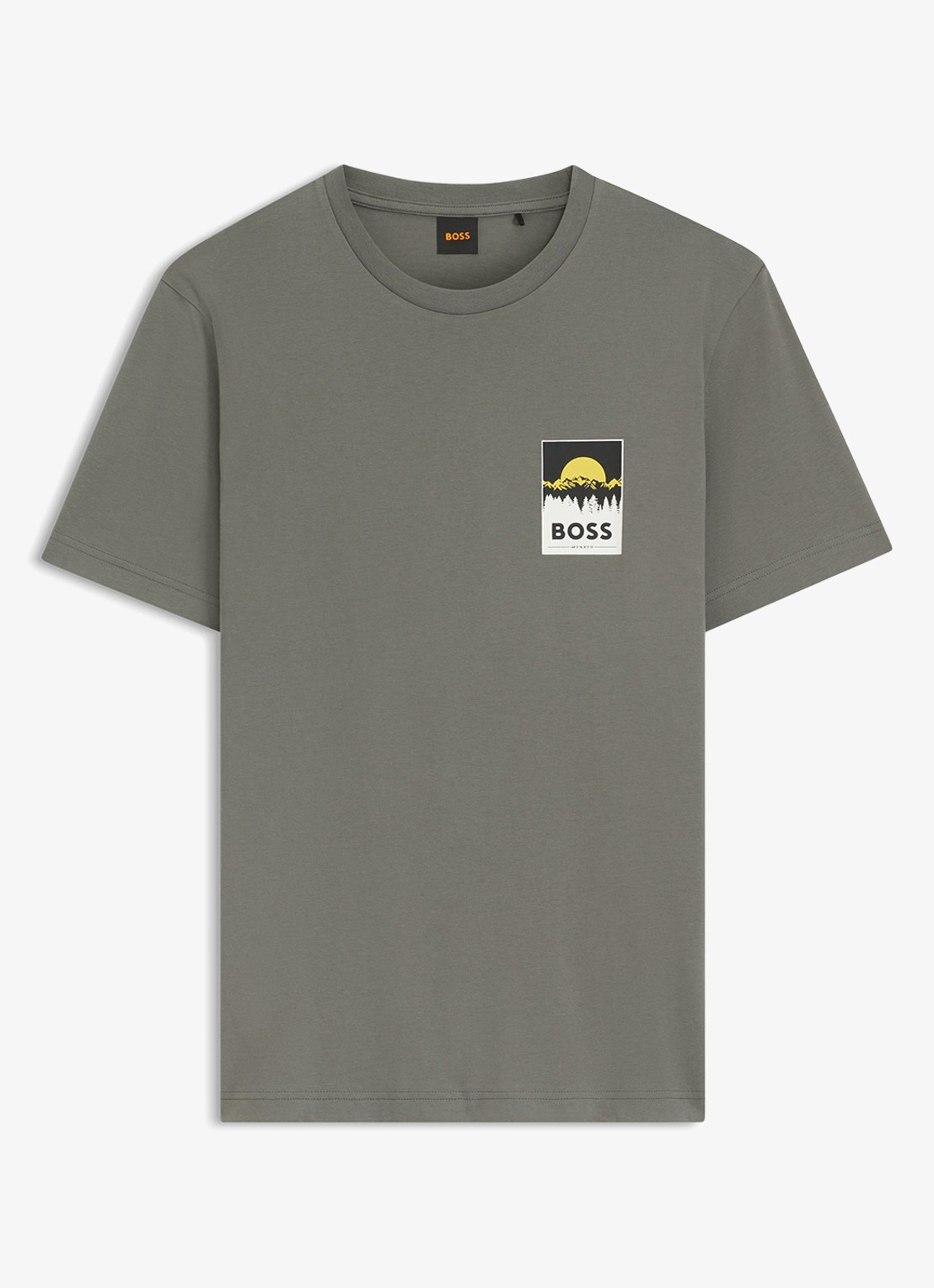 BOSS T-shirt met logoprint - voorkant grijs