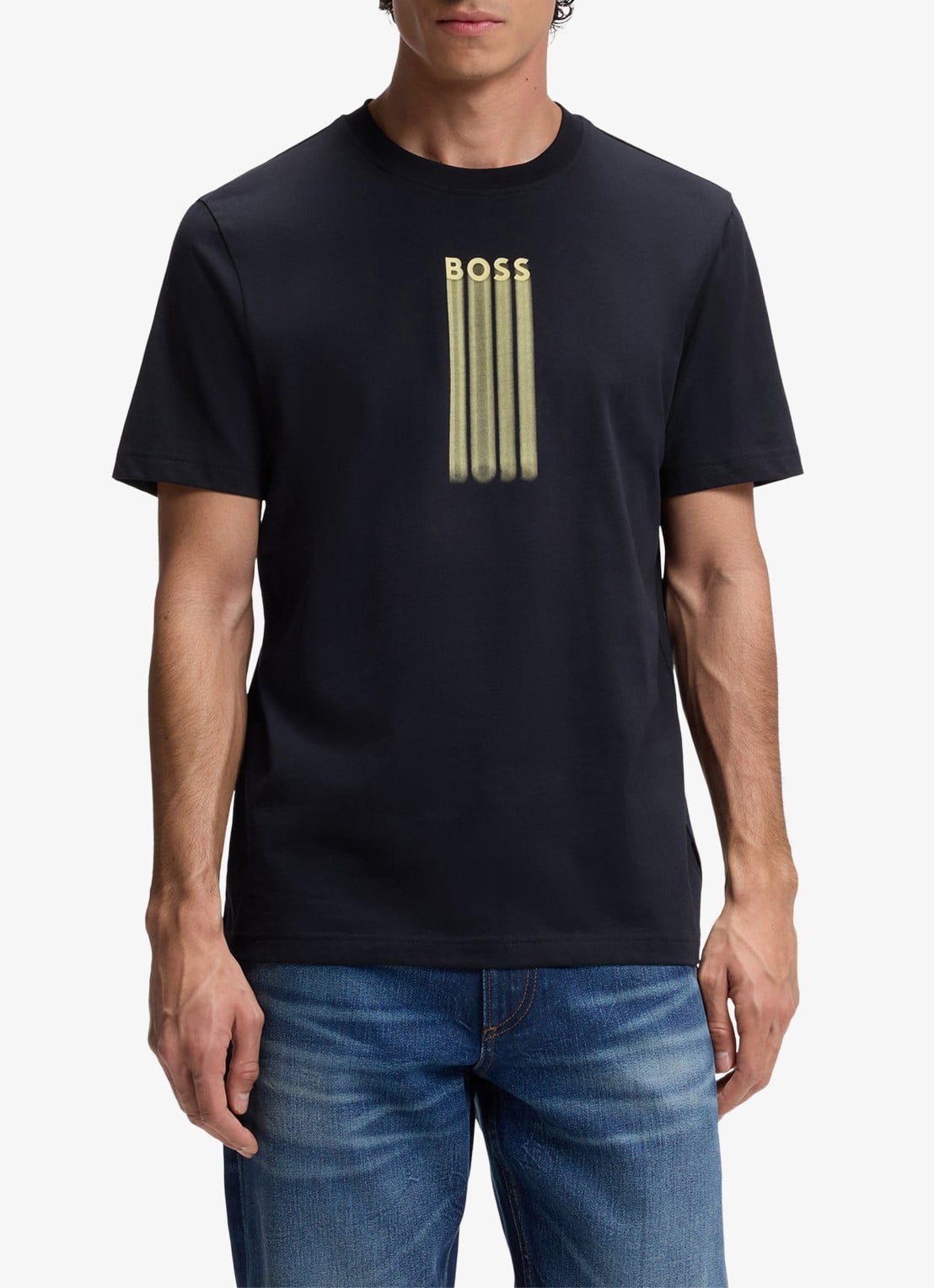 BOSS T-shirt met logoprint - detail 4 dark blue-404 / blauw