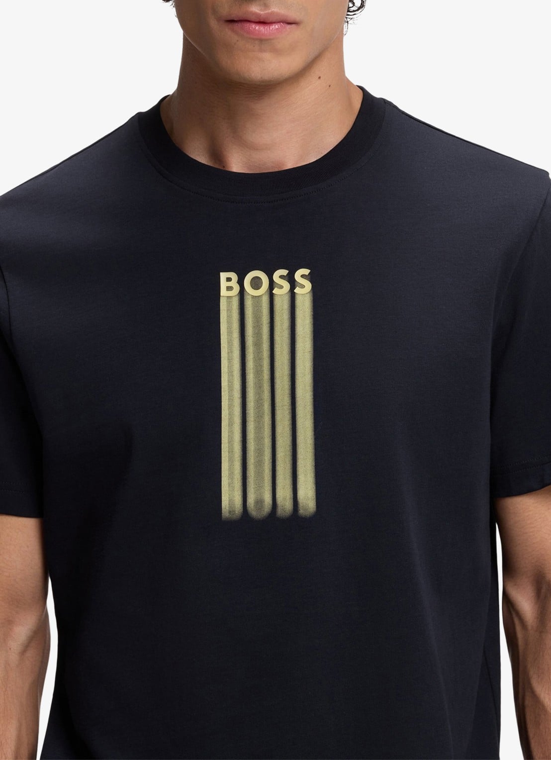 BOSS T-shirt met logoprint - detail 5 dark blue-404 / blauw