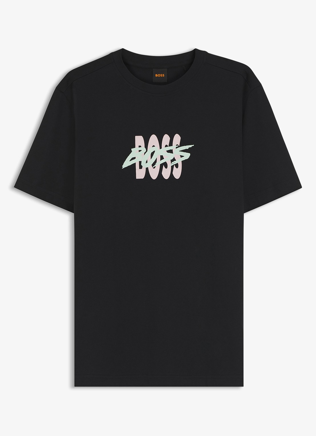 BOSS T-shirt met logoprint - voorkant black-001 / zwart