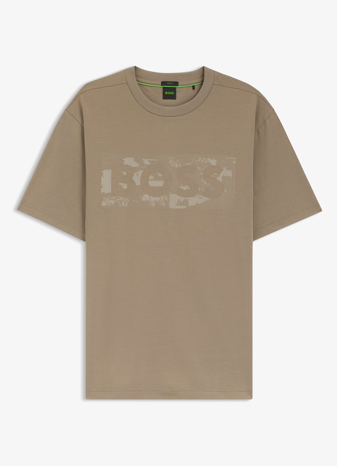 BOSS T-shirt met logoprint - voorkant light/pastel green-334 / groen