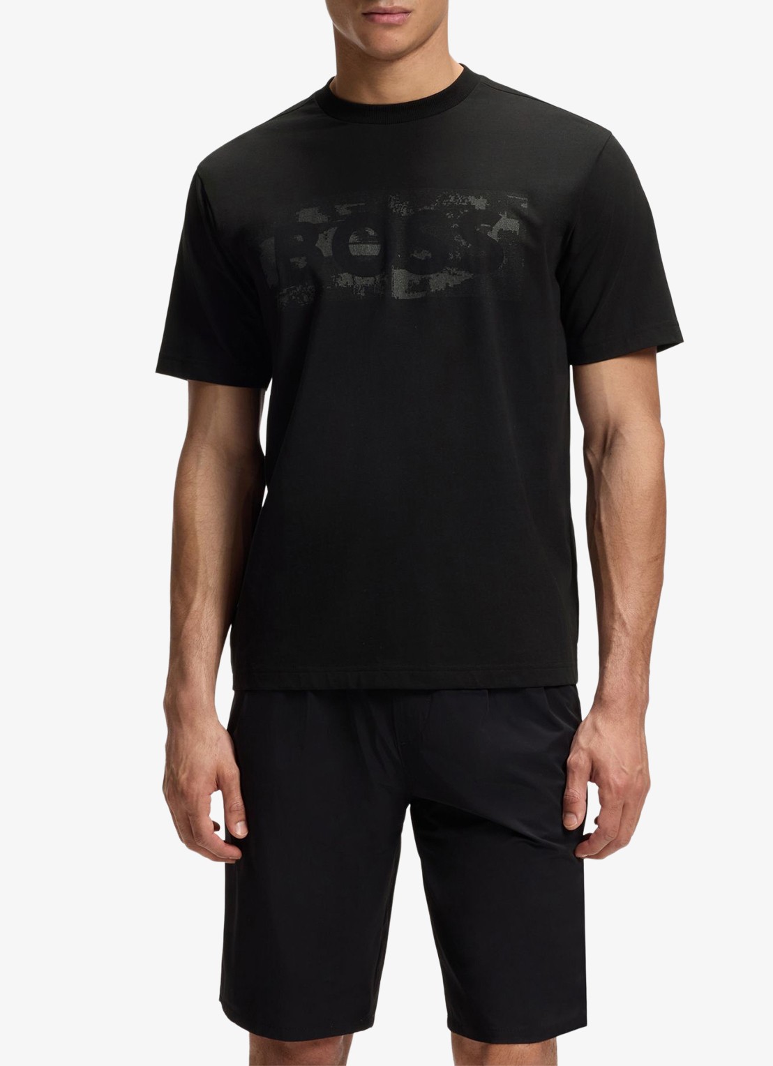 BOSS T-shirt met logoprint - detail 3 black-001 / zwart