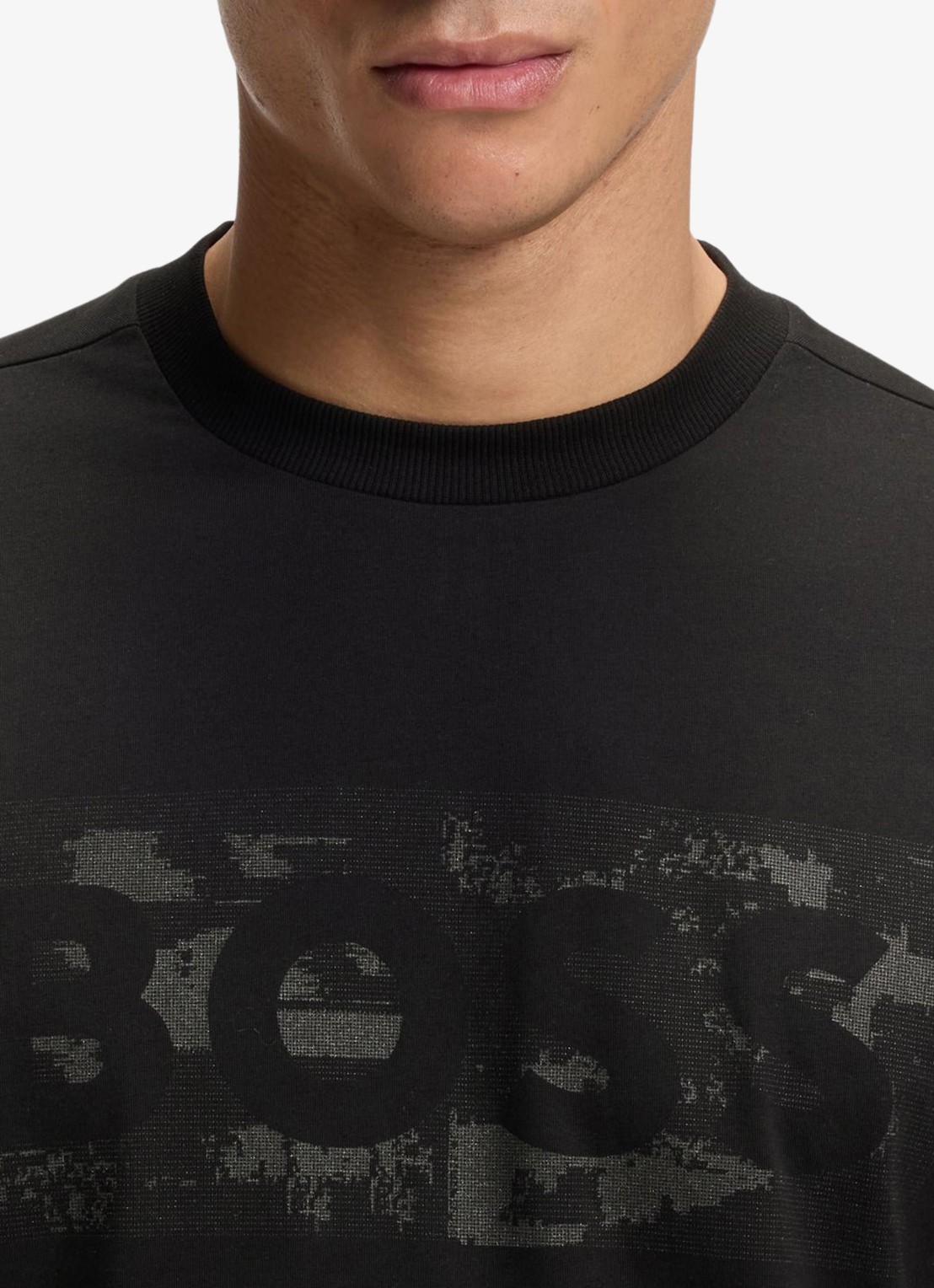 BOSS T-shirt met logoprint - detail 4 black-001 / zwart