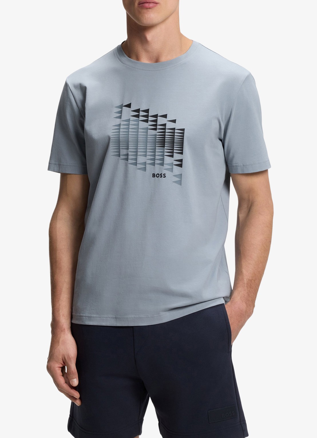 BOSS T-shirt met logoprint - detail 4 dark grey-026