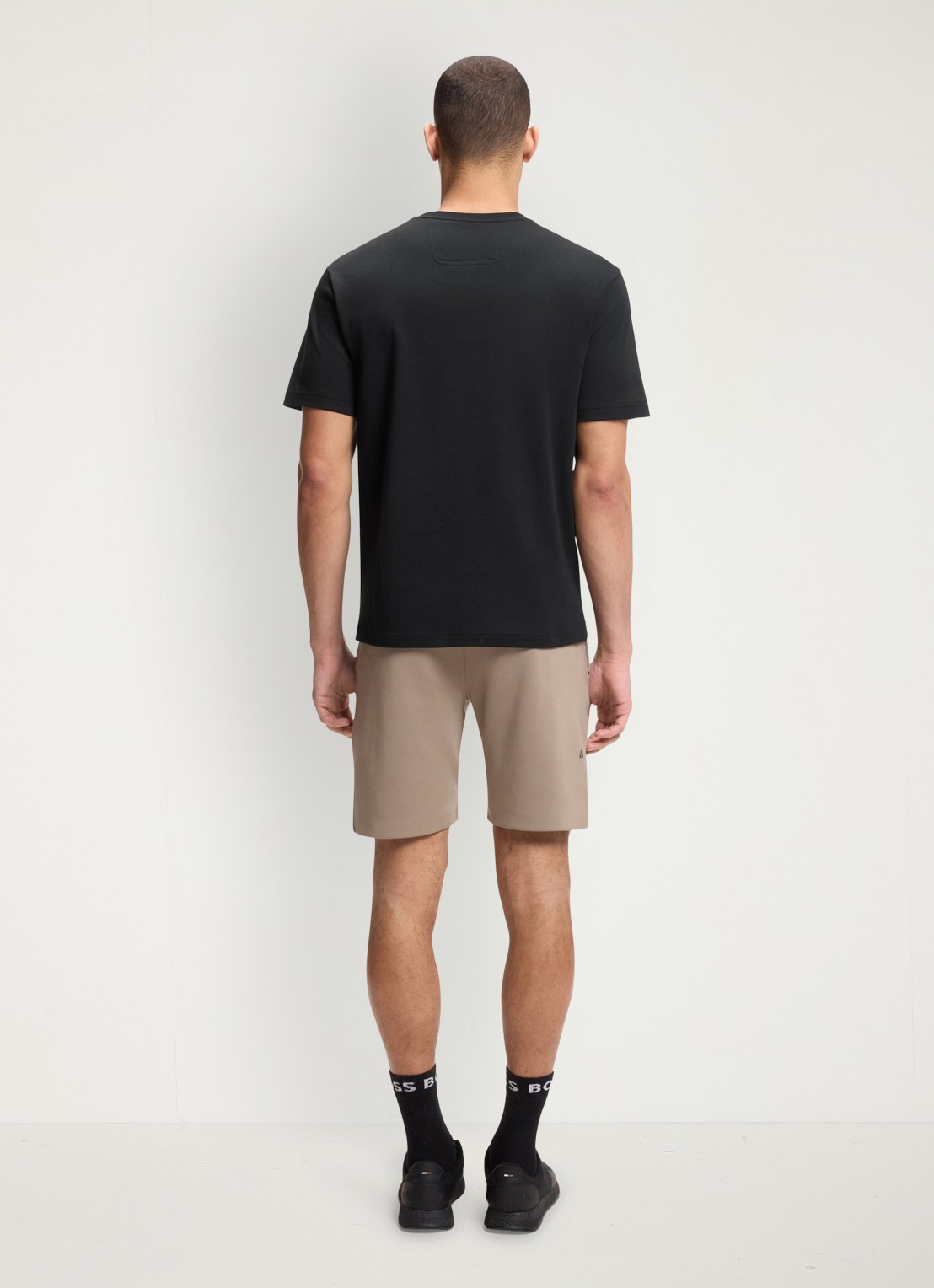 BOSS T-shirt met logoprint - achterkant 5 zwart