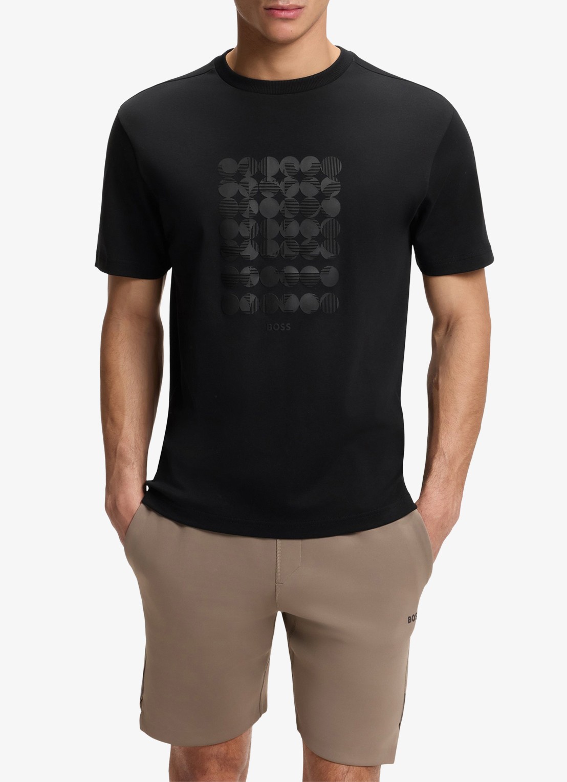 BOSS T-shirt met logoprint - detail 3 zwart