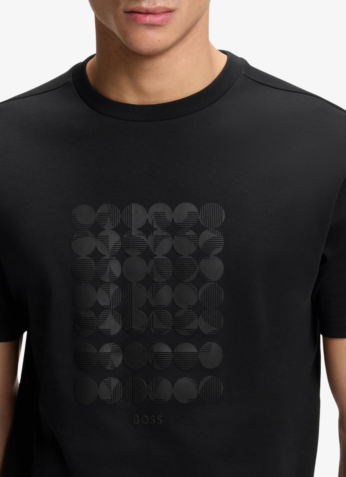 BOSS T-shirt met logoprint - detail 4 zwart