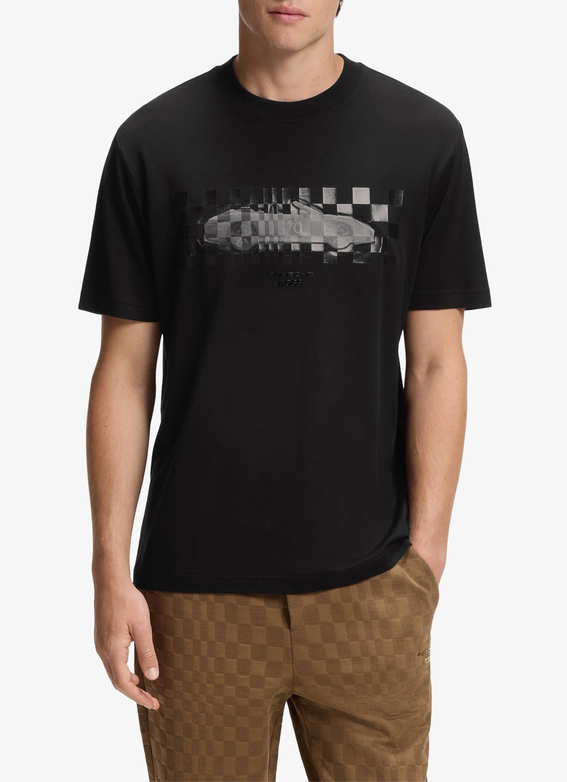 BOSS T-shirt met logoprint - detail 3 zwart