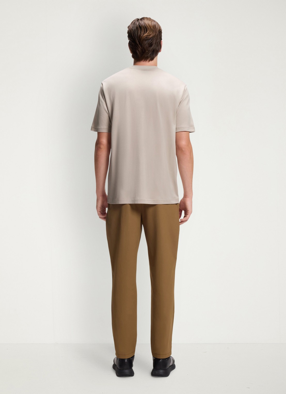 BOSS T-shirt met logoprint - achterkant open beige-299 / beige