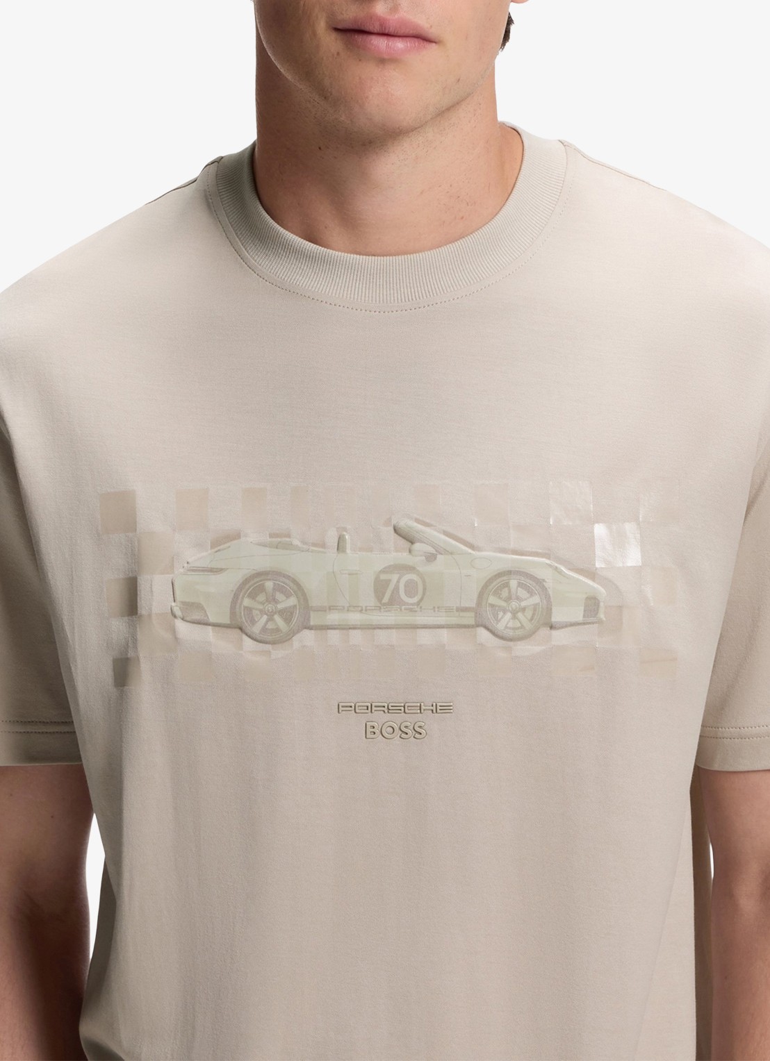 BOSS T-shirt met logoprint - detail 5 open beige-299 / beige