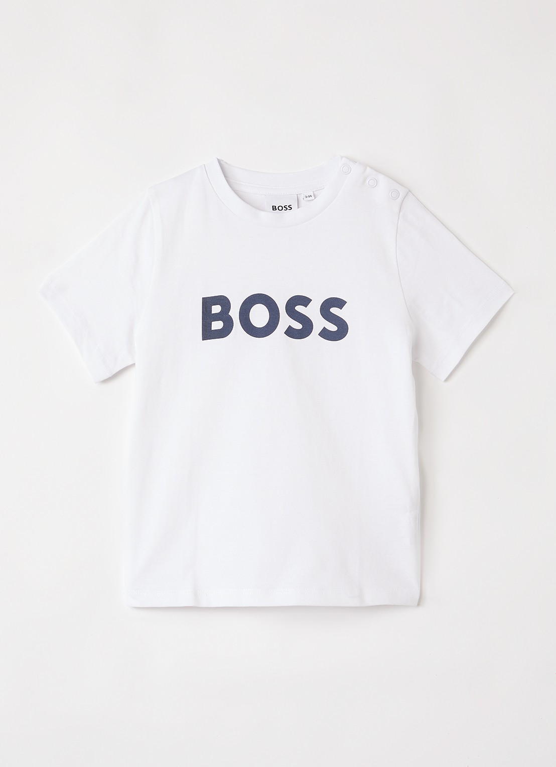 BOSS T-shirt met logoprint - voorkant wit