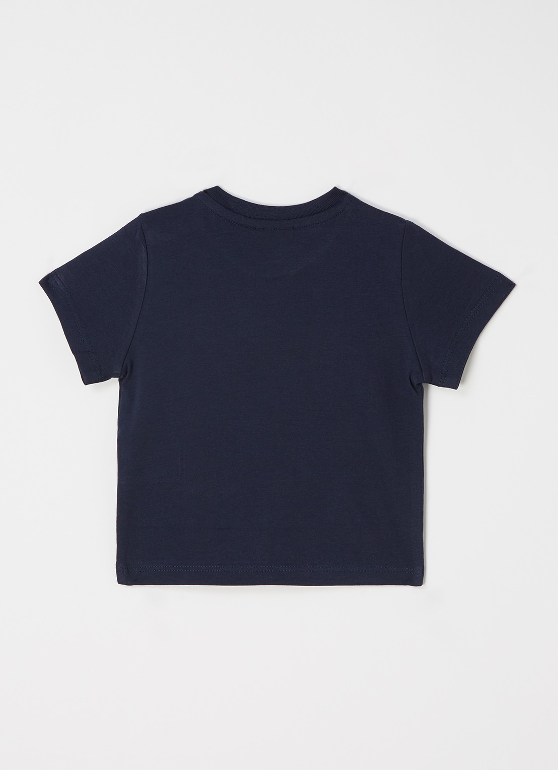 BOSS T-shirt met logoprint - voorkant 2 donkerblauw