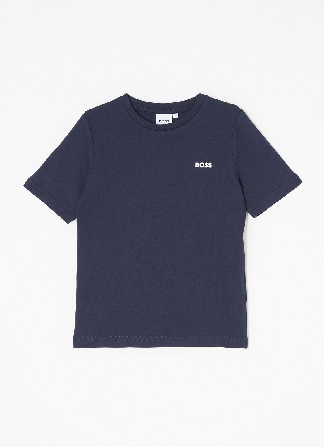 BOSS T-shirt met logoprint - voorkant donkerblauw
