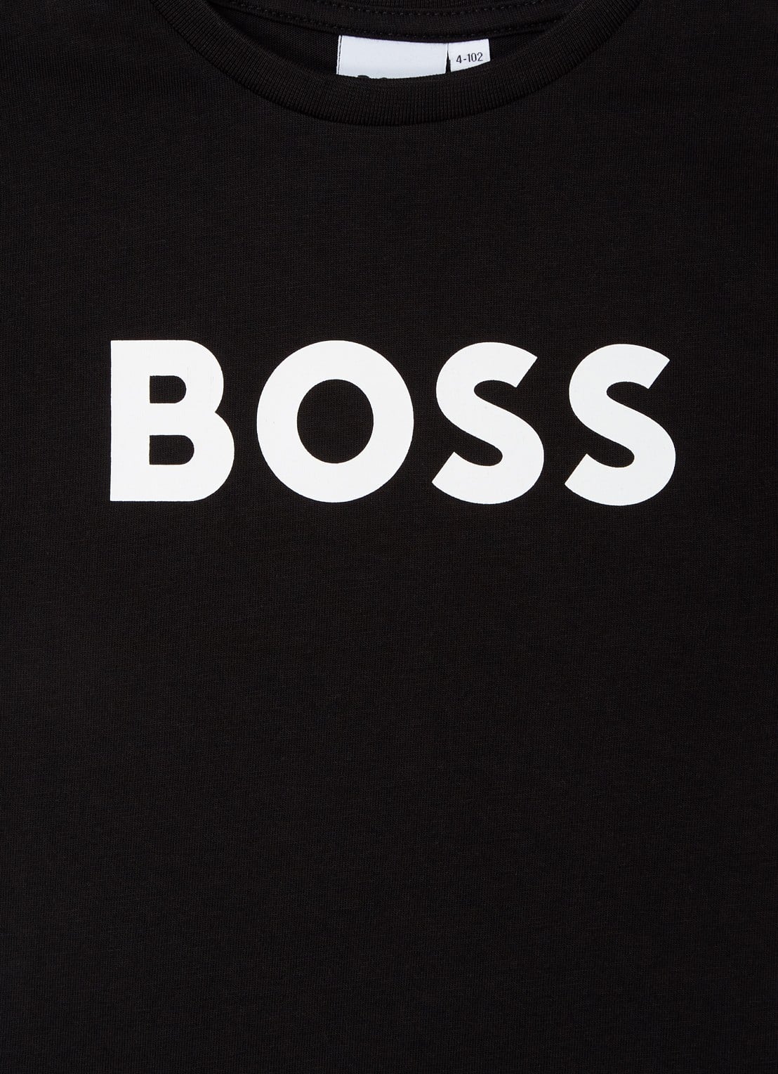 BOSS T-shirt met logoprint - detail zwart