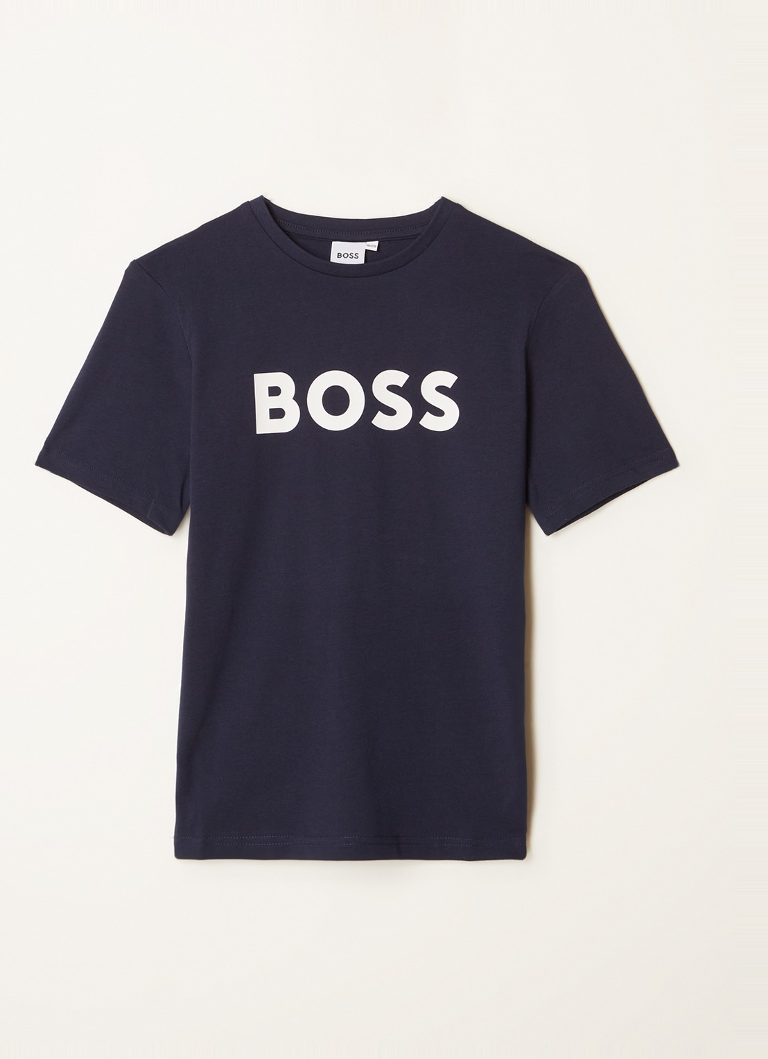 BOSS T-shirt met logoprint - voorkant donkerblauw