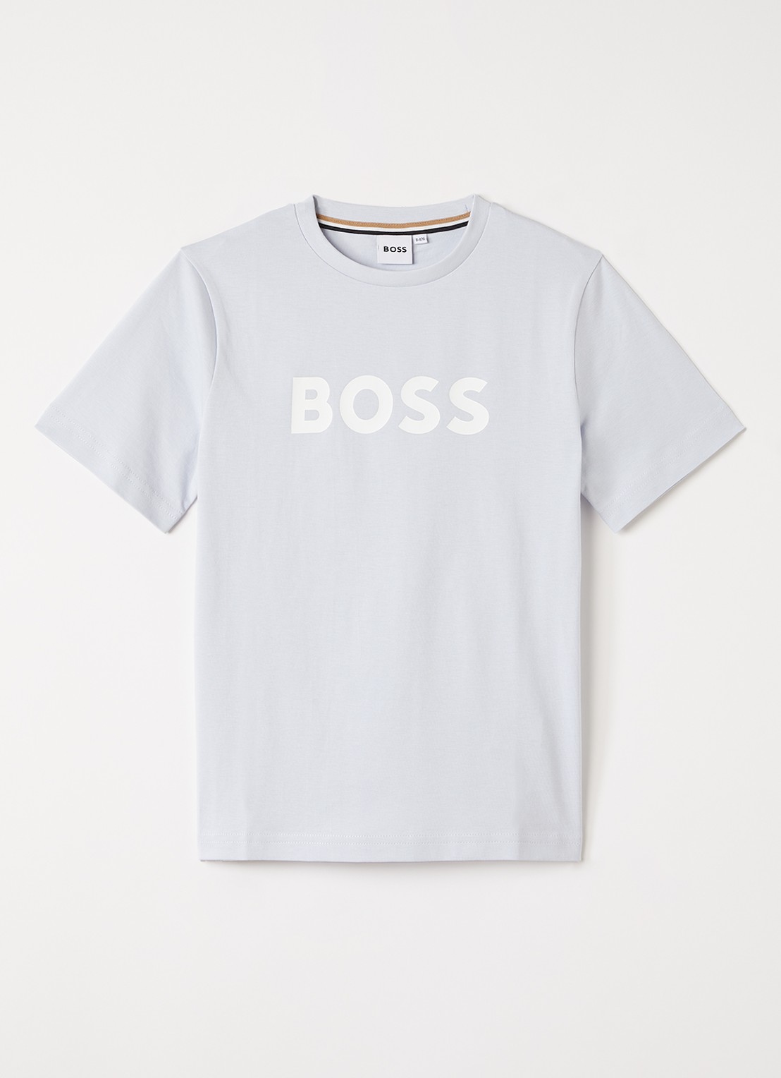 BOSS T-shirt met logoprint - voorkant lichtblauw