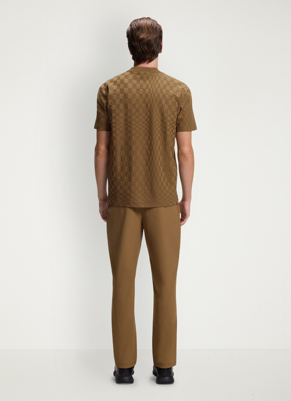 BOSS T-shirt met print en logo - achterkant 5 lichtbruin