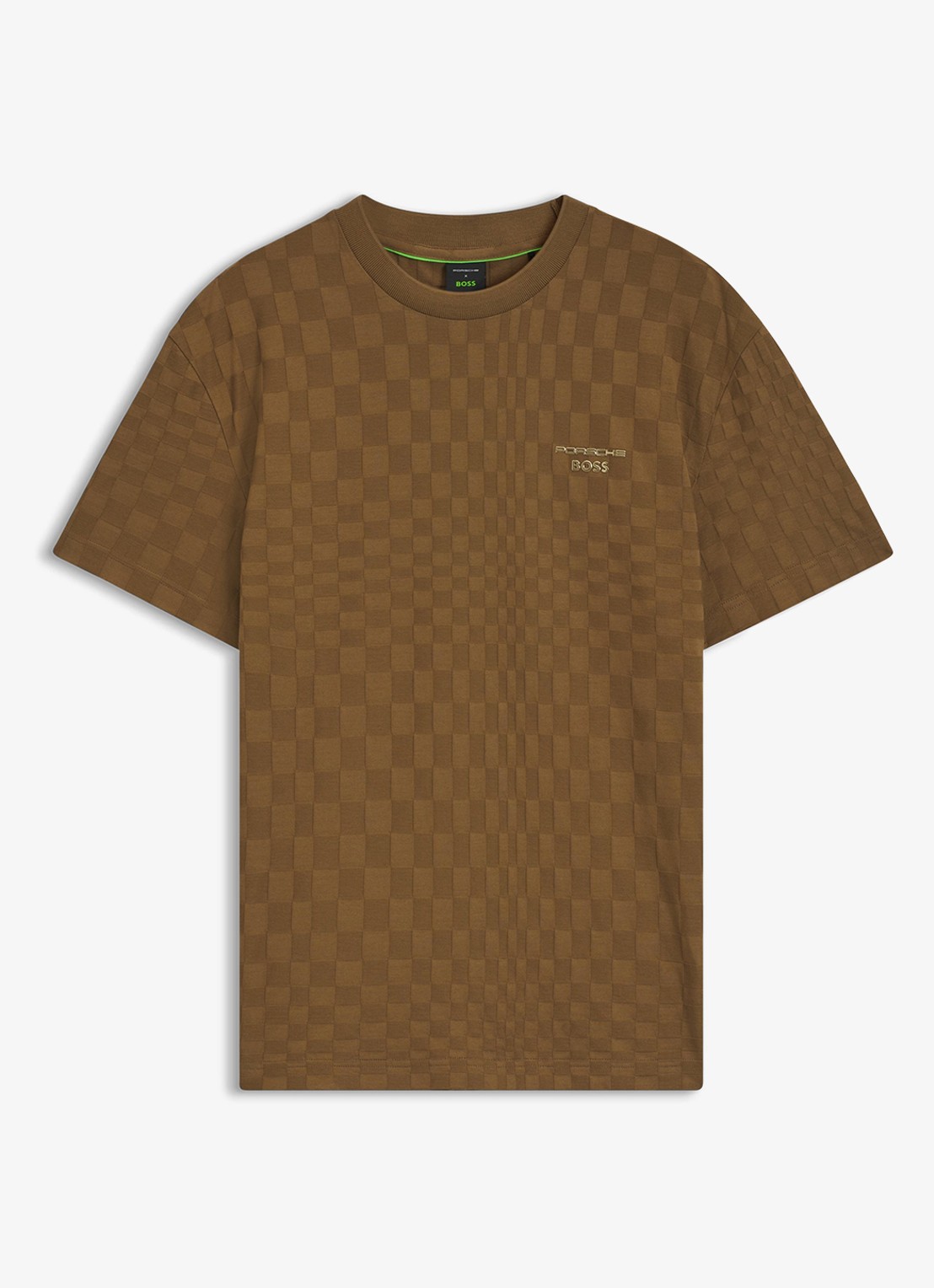 BOSS T-shirt met print en logo - voorkant 3 lichtbruin