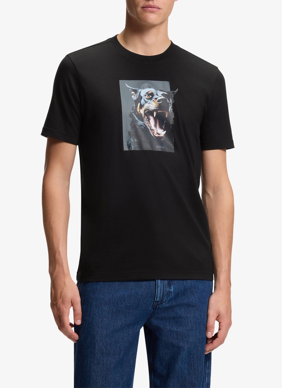 BOSS T-shirt met print - detail 3 zwart