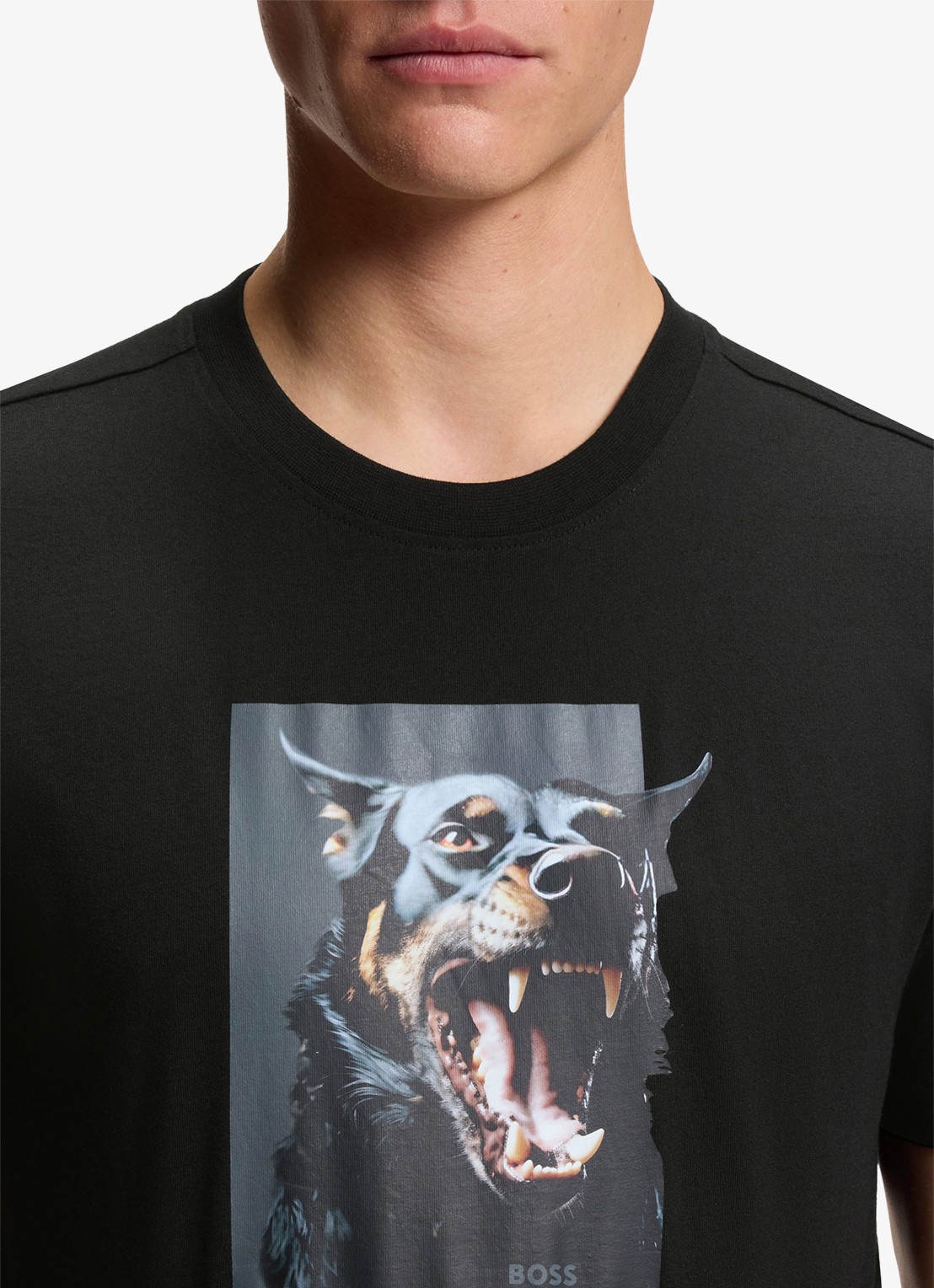BOSS T-shirt met print - detail 4 zwart