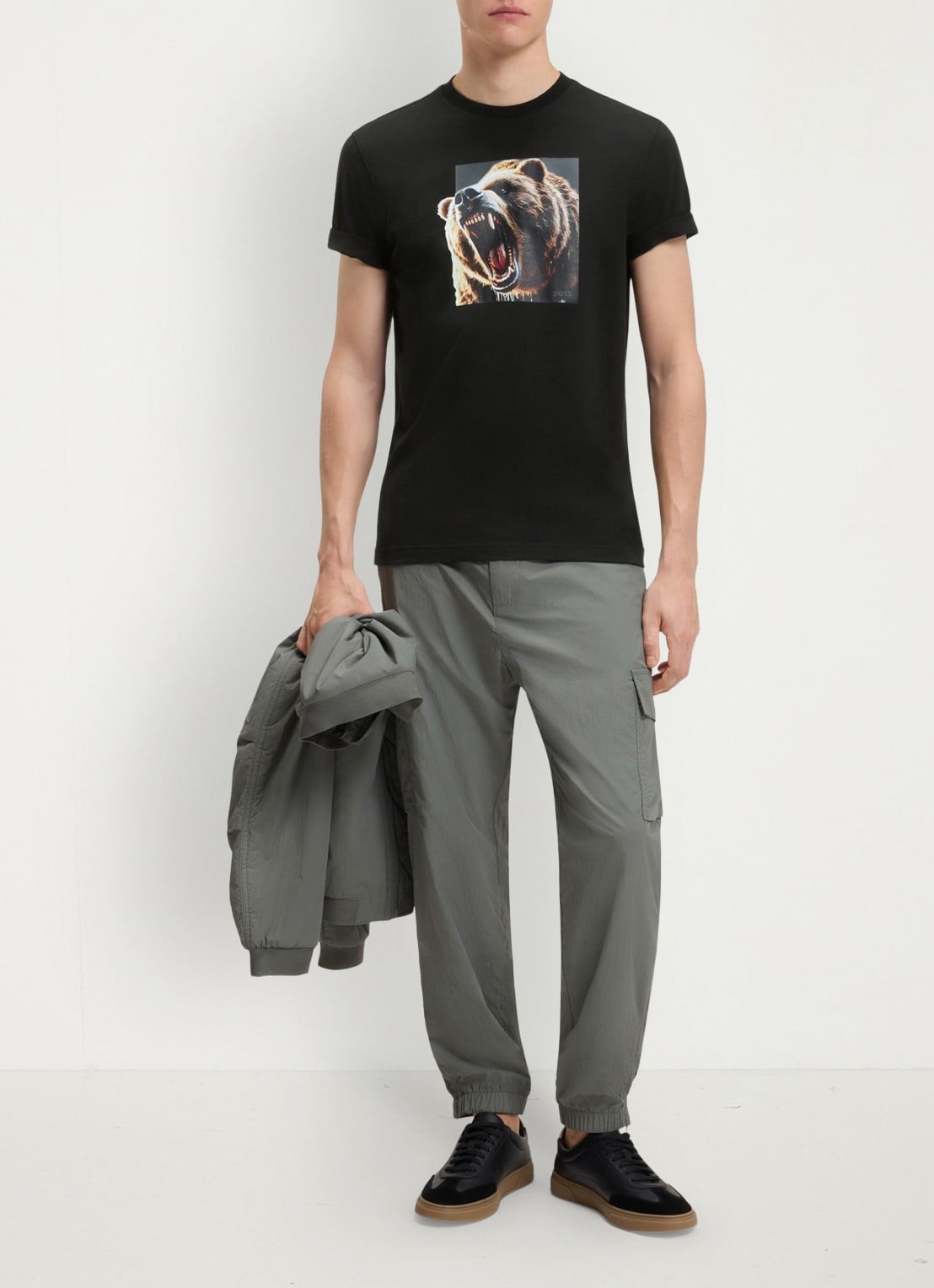 BOSS T-shirt met print - voorkant 5 diepzwart