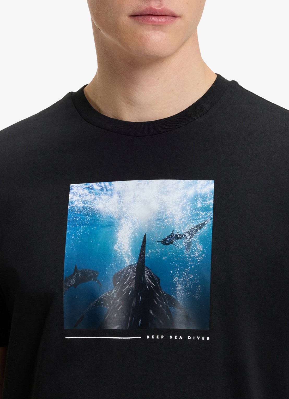 BOSS T-shirt met print  - detail 4 black-001 / zwart